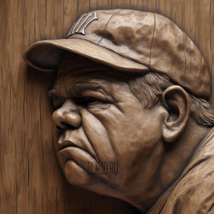 Babe Ruth 4 stl model for CNC